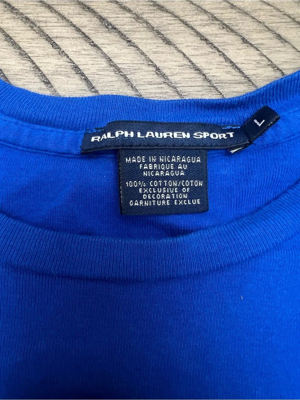 Women’s Ralph Lauren Royal Blue Long Sleeve Crewneck Tee with Pink Pony